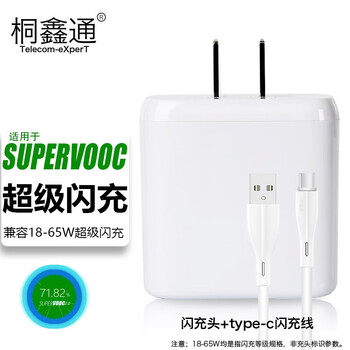 桐鑫通（Telecom-eXperT）闪充充电器Reno10快充Reno9/Find x6手机typec数据线适用OPPO闪充头真我GT2一加11插头套装 适用18-65闪充头+1m超闪type-c线