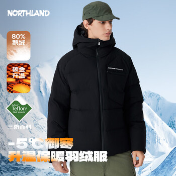 诺诗兰 超值神价 鹅绒 羽绒服 纯黑色 3XL (185)  卡码拍小