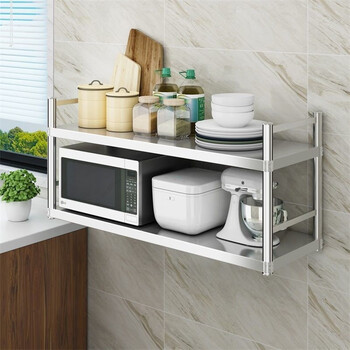 三支将令【收纳在墙 空间解放】不锈钢厨房置物架围栏款墙上吊架挂墙