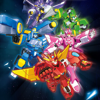 2022新款开心超人联盟周边三变机甲机车侠小孩男孩变形机器人公仔玩具