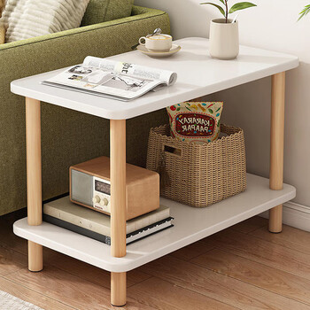 特匠 茶几边桌沙发小边几客厅简易小茶桌茶台 暖白色 60*40 BJ444