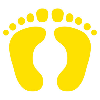 幼儿园学校商场工厂脚印地贴台阶贴楼梯贴防水耐磨小脚丫贴纸 月牙
