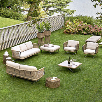 诺韵户外沙发组合庭院阳台花园室外休闲藤编家具露台藤椅铝合金藤沙发