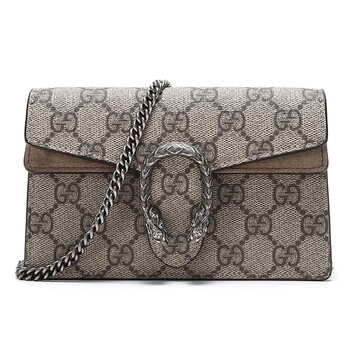 【古驰(gucci)单肩包 】古驰(gucci)女士gg印花迷你酒神包单肩斜挎包