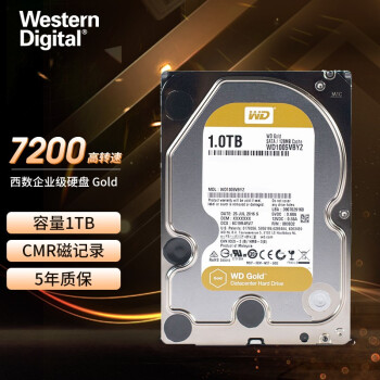 西部数据（WD）企业级 NAS网络存储服务器机械硬盘 7200转 垂直CMR技术 SATA6Gb/s 1T WD1005VBYZ