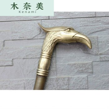 纯铜拐杖黄铜拐杖铜龙头拐杖生肖拐杖头工艺品摆件sn9426 鹰头拐杖