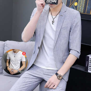 思慕登西服套装十八岁成人礼服正装男大学生英伦雅痞18士西装外套修身