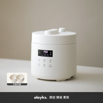 欧莱克（olayks）电压力锅 家用多功能高压快煮智能预约小压力锅 2.5L适用3-4人用双胆