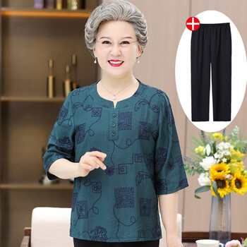服饰内衣>女装>中老年女装>吉真>吉真50-60岁老人家衣服夏天穿的老