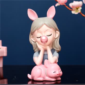 云创典创意北欧风吹泡泡女孩存钱罐可爱卡通家居装饰工艺品摆件学生