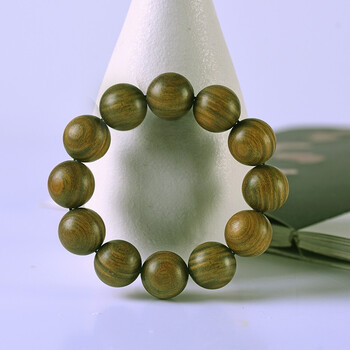 老料正宗绿檀香檀木佛珠手串手持男款沉水女手链木质文玩20mm12颗无