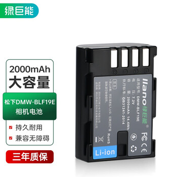 绿巨能（llano）松下DMW-BLF19E相机电池 BLF19GK 适用松下单反相机DMC-GH3 GH5 GH4 DC-G9LGK等