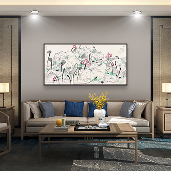 吴冠中装饰画新中式客厅沙发背景墙挂画禅意画茶室茶楼壁画江南水乡