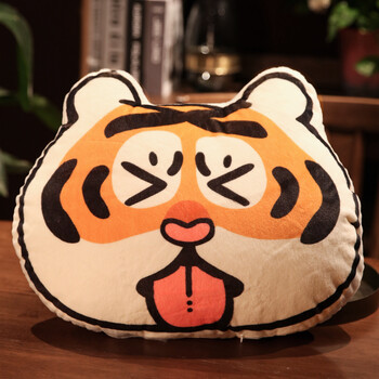 枕汽车腰靠枕车内可爱卡通玩偶礼物男女 吐舌老虎抱枕50cm车家两用