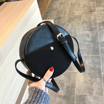 复古小圆包圆形冬天小包包女2018新款秋冬款网红小黑包简约斜挎包