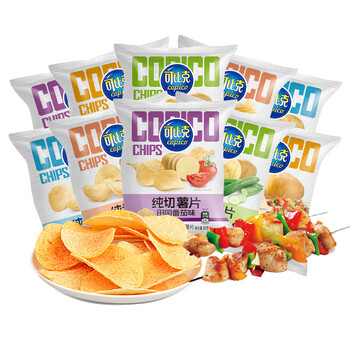 达利园纯切薯片休闲小吃休闲出游零食饼干办公室散装多口味 口味各2包