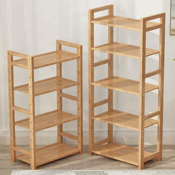 置物架子简易客厅卧室房间收纳储物架浴室木隔板落地层架5层长50cm