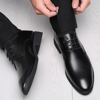 七匹狼官方自营旗舰店男士皮鞋真皮透气韩版潮流系带休闲鞋英伦软黑色