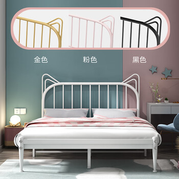 欧式铁艺床单人床网红ins风公主床现代简约公寓出租屋 单床架:白色