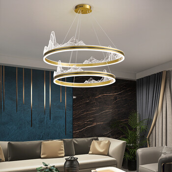 雪山造型客厅吊灯后现代简约创意大气卧室复式楼大厅个性北欧餐厅灯具