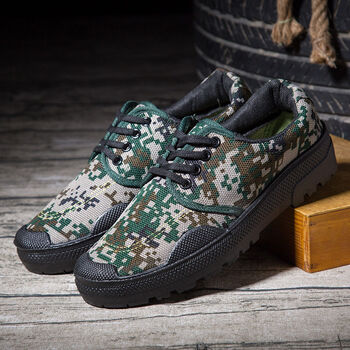 迷彩鞋 解放鞋男作训鞋迷彩鞋军训鞋胶鞋劳保鞋防滑耐磨工地鞋爸爸