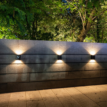 洗墙灯上下发光户外庭院花园布置围墙装饰灯景观阶梯灯单色暖光6个装