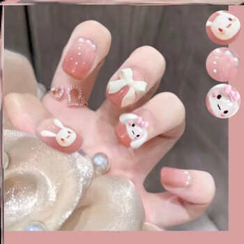 西克里 小孩穿戴美甲贴纸儿童穿戴甲片10岁女童的儿童美甲贴片假指甲