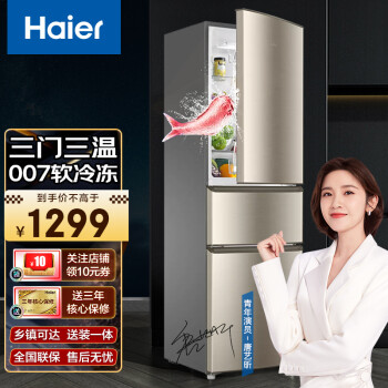 海尔（Haier）冰箱双开门两门三门小冰箱 冷藏风冷无霜/直冷大冷冻室 节能低音家用电冰箱 218升三门节能直冷冰箱BCD-218STPS 规格