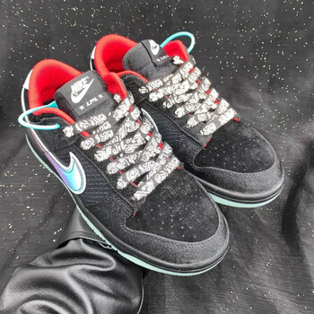 retro lpl联名夜光黑色电竞af1空军一号鞋带 黑色反光腰果花鞋带 140