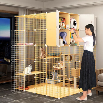 宠趣汇 猫笼子猫别墅超大号diy猫笼三层四层家用猫窝多层大空间折叠