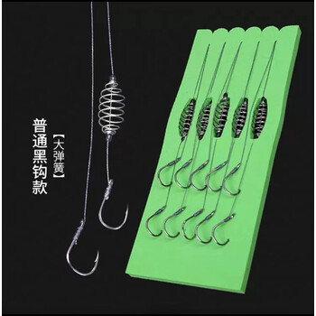 汉鼎手杆鲢鳙钓组专用弹簧钩鲢鱼钩线鱼钩绑好子线双钩成品浮钓渔具