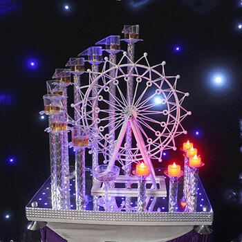 香槟塔 新款两用婚庆道具烛台香槟塔欧式婚礼双用摩天轮酒塔摆件婚庆