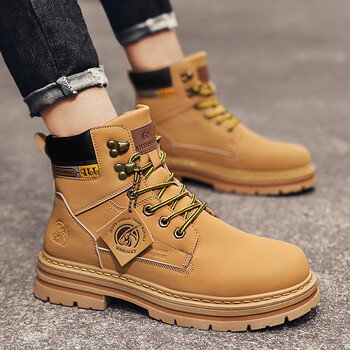 大黄蜂马丁靴大黄靴内增高8cm高帮休闲10cm工装靴秋冬6 将军黄色 黄色