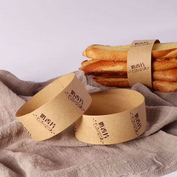 眸敛奶香片腰封包装法式牛皮纸防油用纸腰封卡纸法式奶香片半成品烘焙