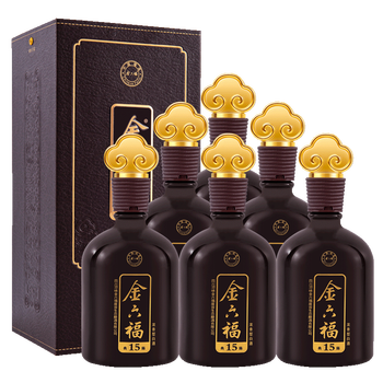 金六福 口感浓香型白酒 典陈15 500ml*6瓶 整箱装