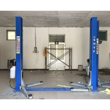 汽车举升机双柱双缸液压举升机龙门升降机四柱升降机35t4t蓝色