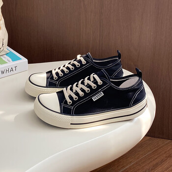 亩上阳光2024春秋4色芒果鞋帆布鞋女韩版一脚蹬丑萌厚底休闲板鞋大头