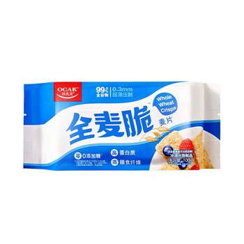 欧扎克纯谷物燕麦小麦全麦脆即食0添加糖低脂麦片早餐搭配水果代餐100g