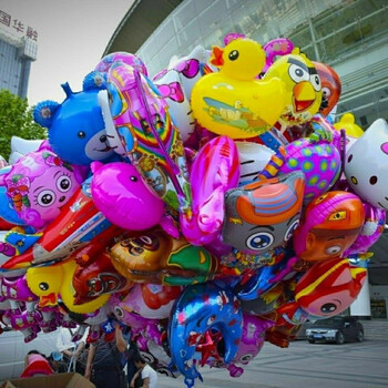 单桶机非零压机罐子公园地摊生意氢气筒韩雕 卡通气球混搭500个