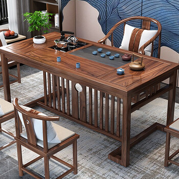 茶桌小小户型茶桌套装办公室泡茶桌可定制1m12m等大石盘桌面加厚坐垫