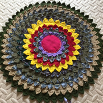 手工莲花坐垫 泰国拼布坐垫圆形椅子垫沙发汽车垫蒲团莲花垫民族风