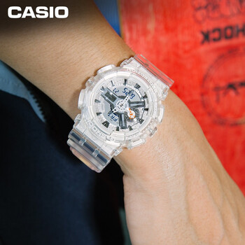 casio 卡西欧(casio)g-shock ga-110cr深海珊瑚 透明时尚运动防水手表
