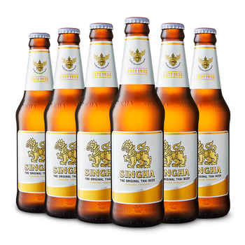 singha泰国原装进口啤酒 胜狮拉格黄啤酒  听罐瓶装整箱啤 胜狮啤酒
