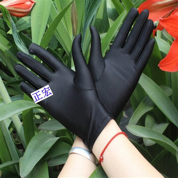 珠宝专用白手套丝绸缎面防晒拍照弹力礼仪首饰黑色礼服店导购 wss男士