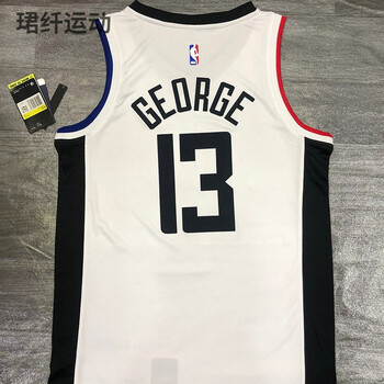 快船队拉丁文城市版白色13号保罗乔治球衣伦纳德高质量运动球衣13号