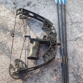 迷你小型箭驽反曲成人弓机械滑轮弓射鱼神器体育射箭弓 幻影(45磅)3箭