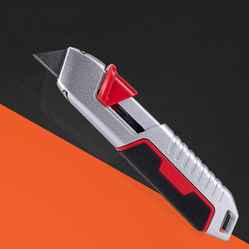 定制防割手安全刀可回弹开箱刀安全美工刀具自动回弹伸缩刀 安全美工
