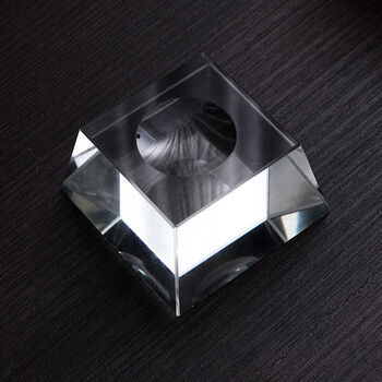 家里的装饰品水晶摆件人造水晶球地球仪底座水晶凹梯形995球底1516cm