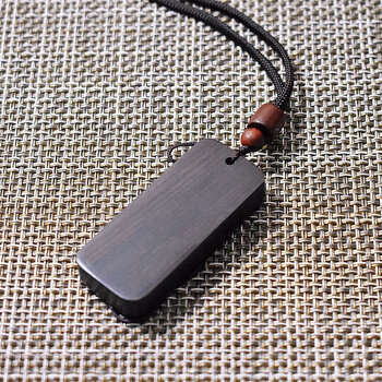 烨誉太平无事牌刻字木质吊坠木乌木牌剑来挂件护身符平安扣男士链黑檀