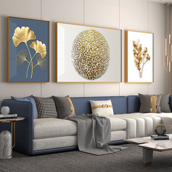 客厅装饰画沙发背景墙壁画高档轻奢大气三联画现代家庭挂画北欧简约晶